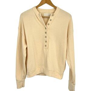 Citizens of Humanity Cora Henley Sweatshirt Oatmeal Beige Size XS French Terry